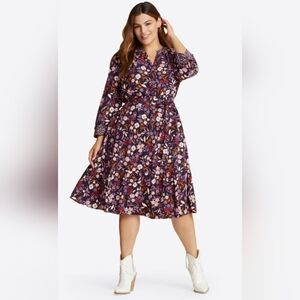 Draper James Floral Purple Dress Size 2x